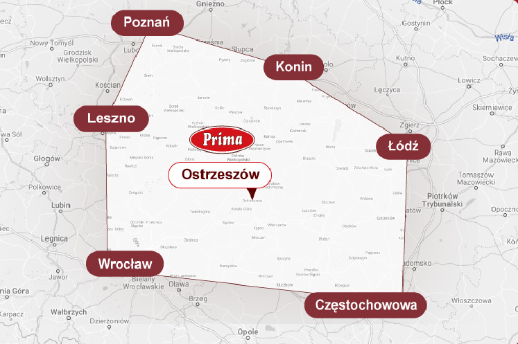 Mapa obszaru działania